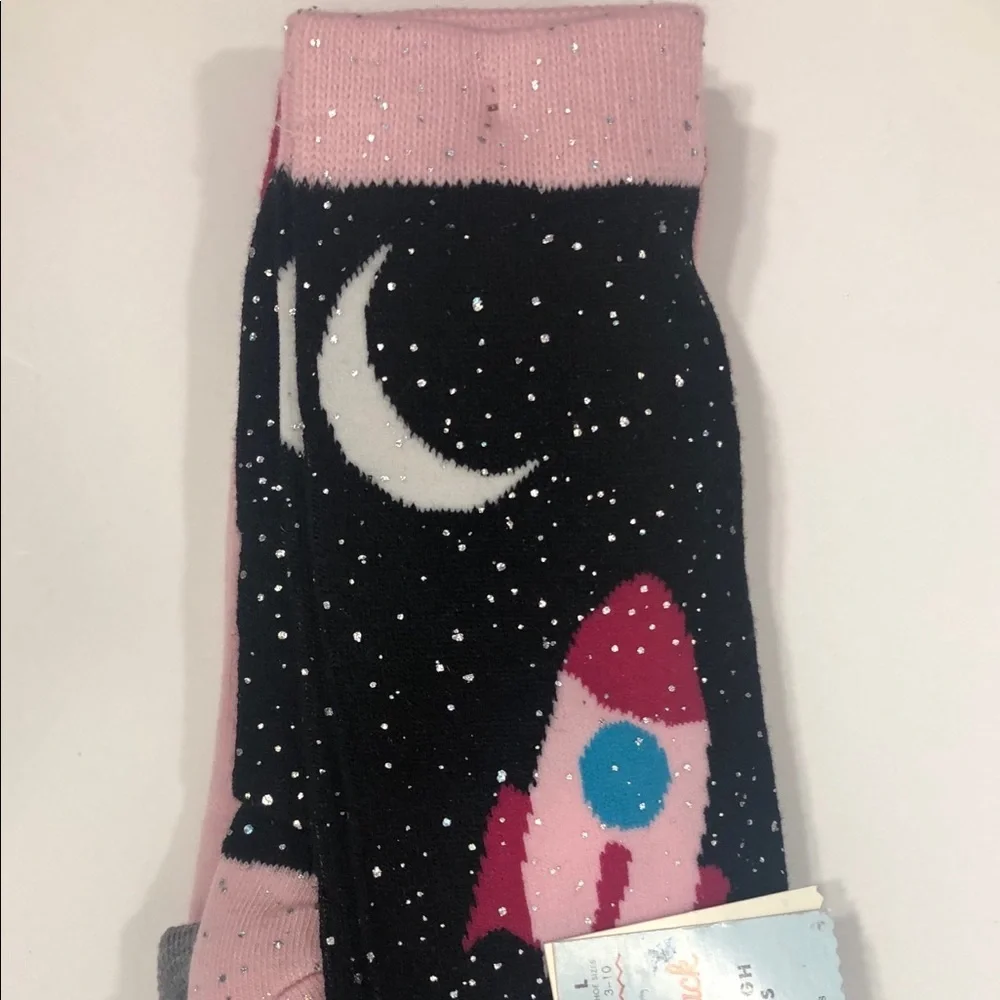 NEW Girl’s Retro Knee Socks “Outerspace” M/L
